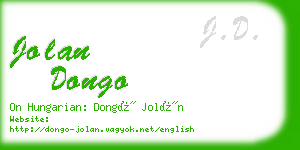 jolan dongo business card